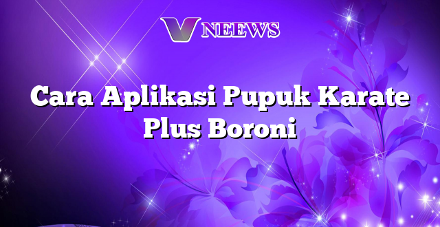 Cara Aplikasi Pupuk Karate Plus Boroni